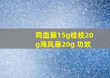 鸡血藤15g桂枝20g海风藤20g 功效